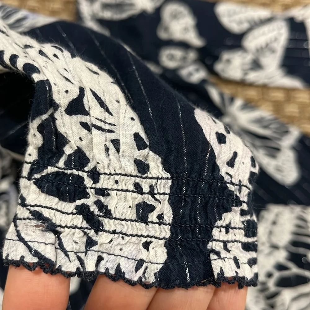 GAP Navy and White Butterfly Print Casual Kids Dress 4t